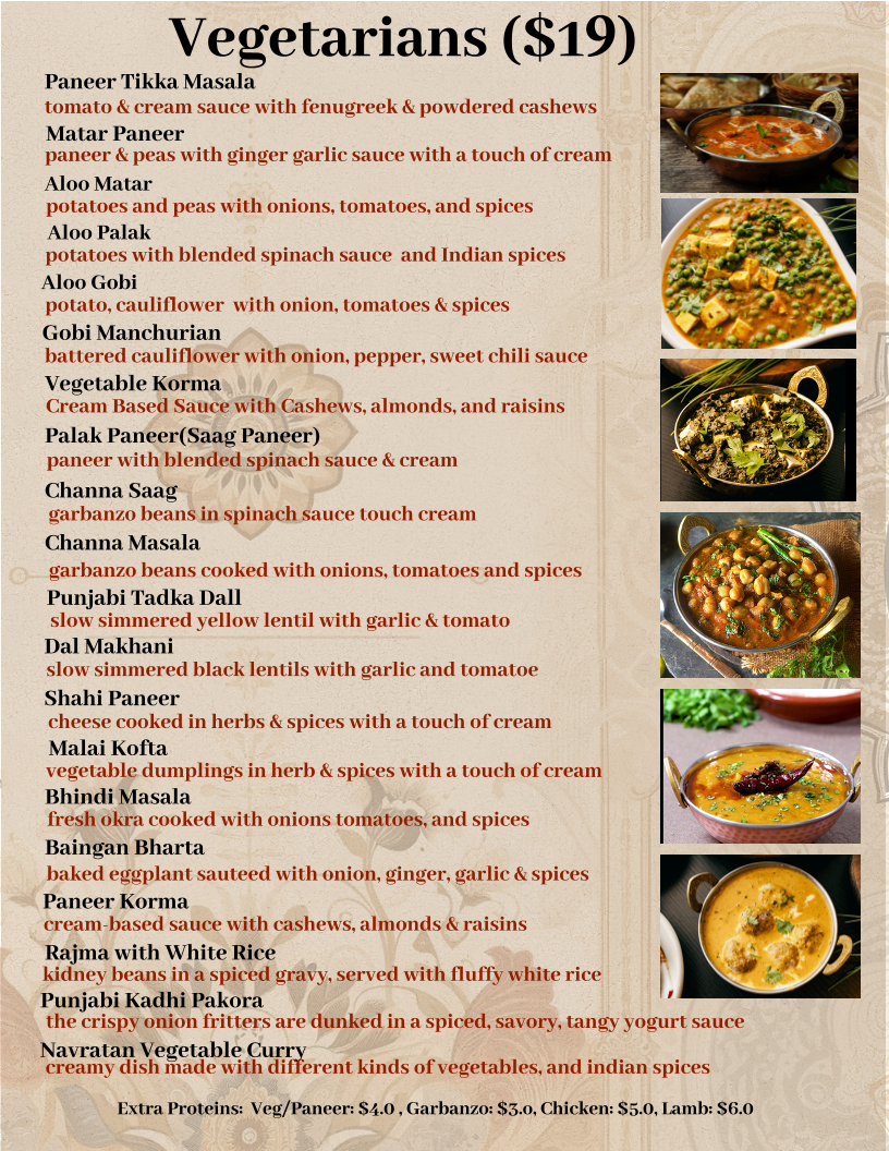 Menu Shiva's Bar & Grill - Allen-1