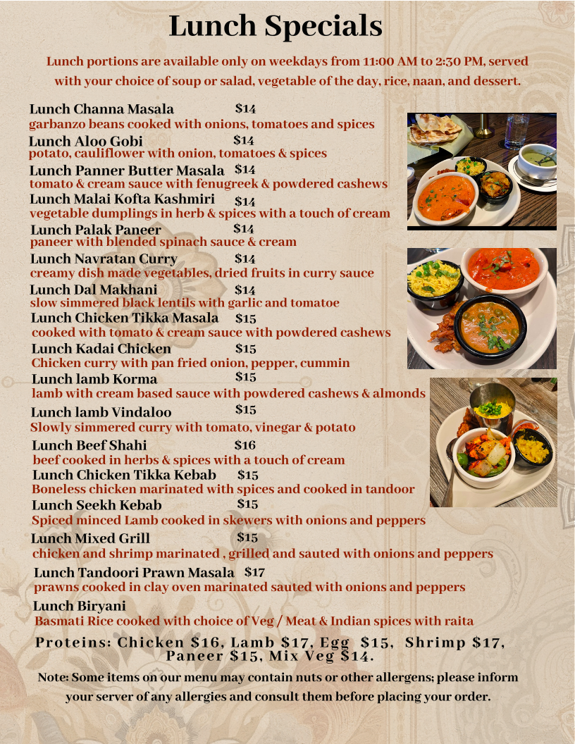 Menu Shiva's Bar & Grill - Allen-2