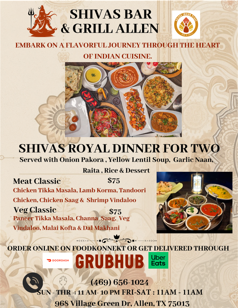 Menu Shiva's Bar & Grill - Allen-6